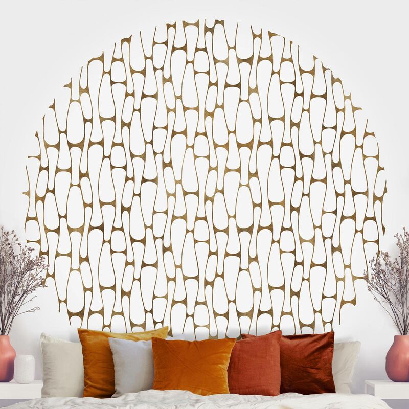 

Papel pintado redondo autoadhesivo - Natural Pattern Cells Pattern In Gold Dimensión LxA: 244cm x 244cm