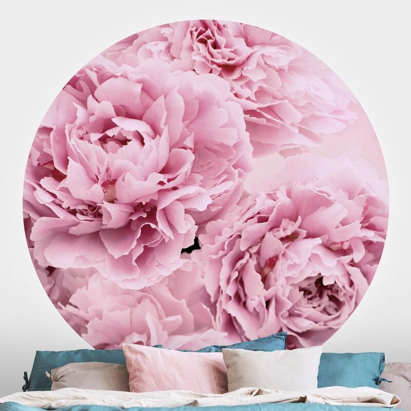

Papel pintado redondo autoadhesivo - Pink Peonies Dimensión LxA: 100cm x 100cm