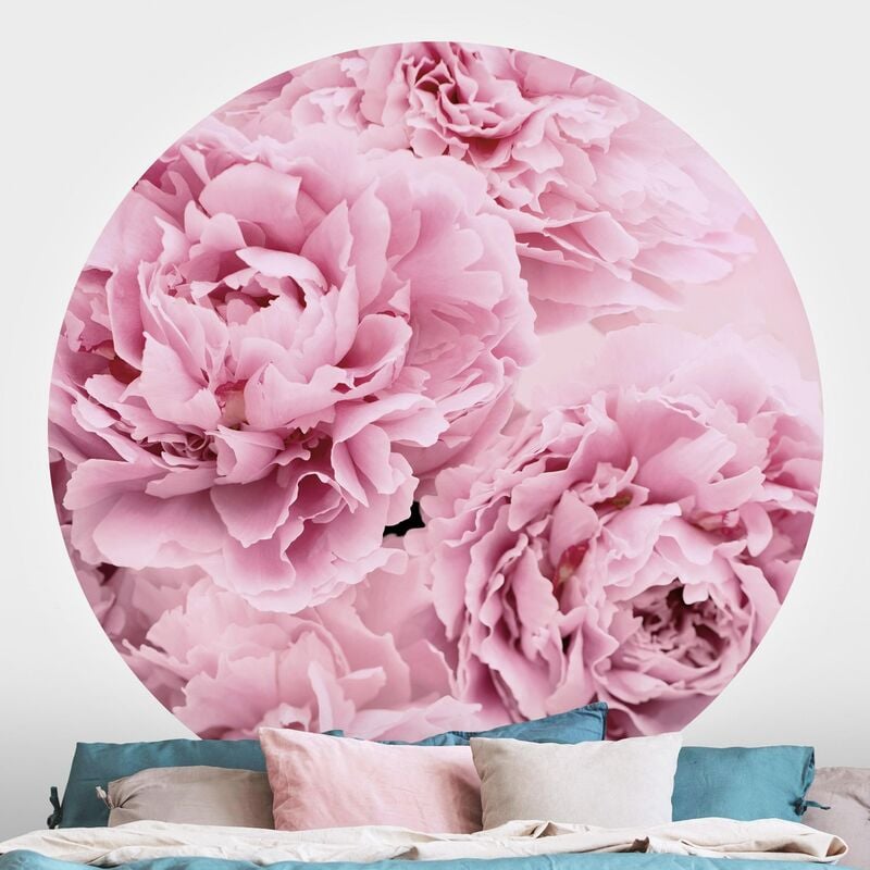

Papel pintado redondo autoadhesivo - Pink Peonies Dimensión LxA: 75cm x 75cm