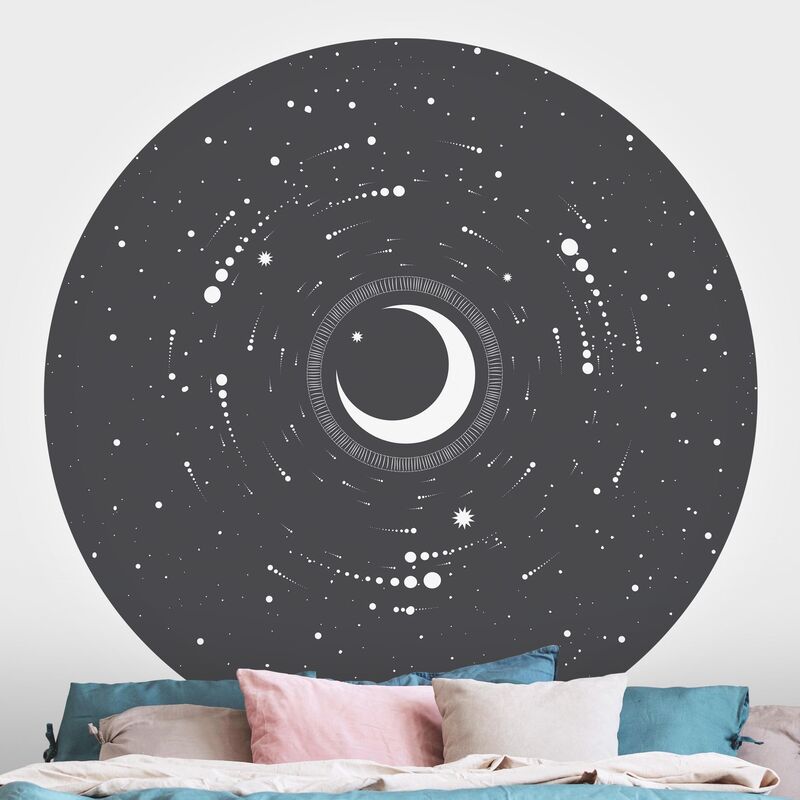 

Papel pintado redondo autoadhesivo - Moon In The Star Circle Dimensión LxA: 150cm x 150cm