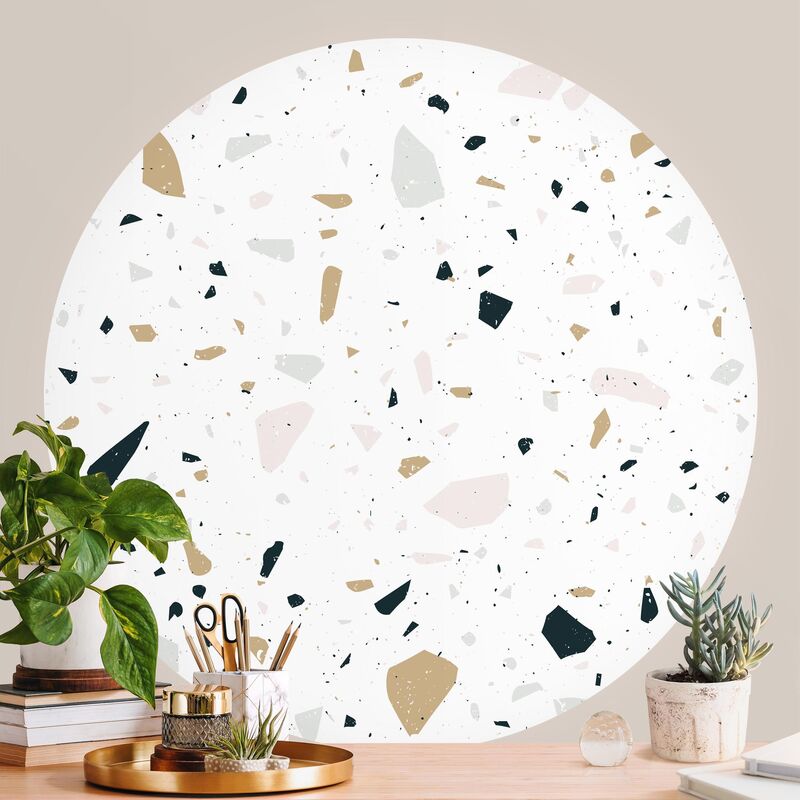 

Papel pintado redondo autoadhesivo - Terrazzo Pattern San Remo Dimensión LxA: 225cm x 225cm