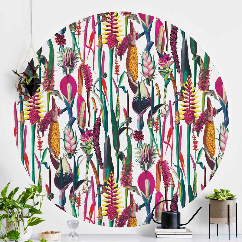 

Papel pintado redondo autoadhesivo - Tropical Luxury Pattern XXL Dimensión LxA: 122cm x 122cm