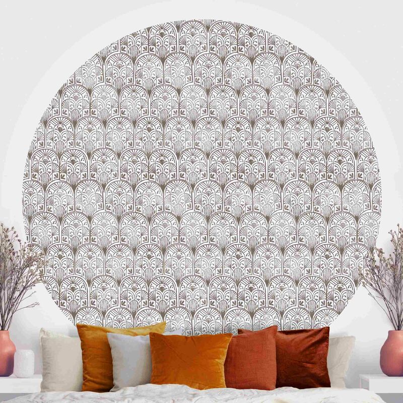 

Papel pintado redondo autoadhesivo - Vintage Pattern Oriental Arches Dimensión LxA: 122cm x 122cm