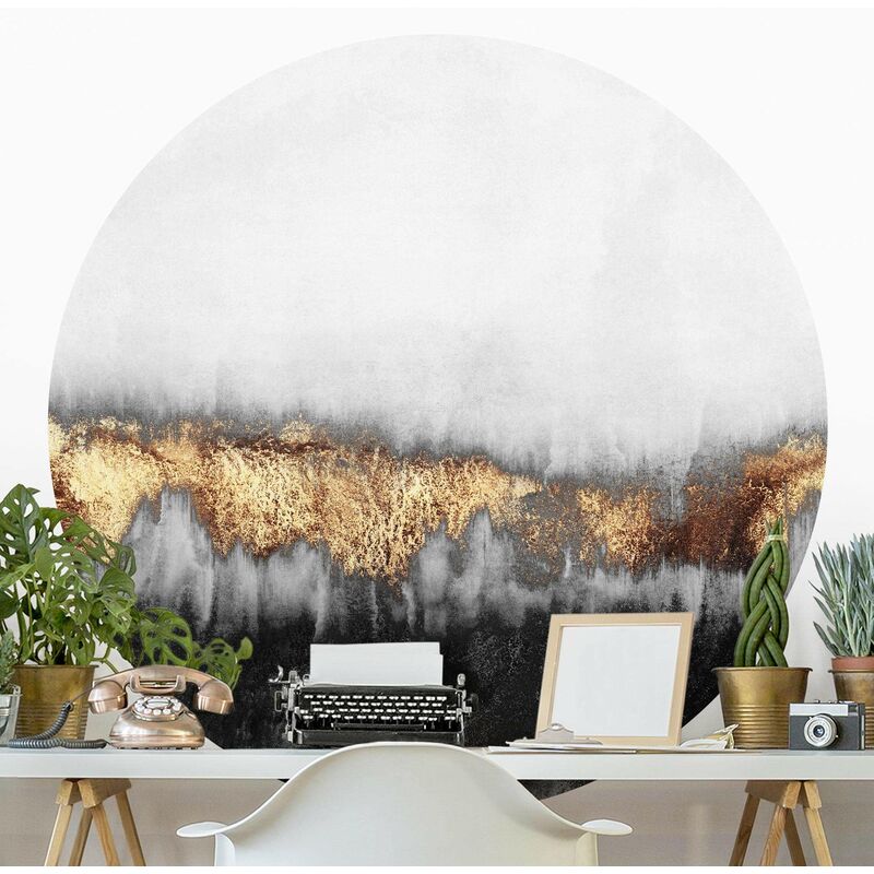 

Papel pintado redondo autoadhesivo - Elisabeth Fredriksson - Gold Tracks In Watercolor Dimensión LxA: 200cm x 200cm