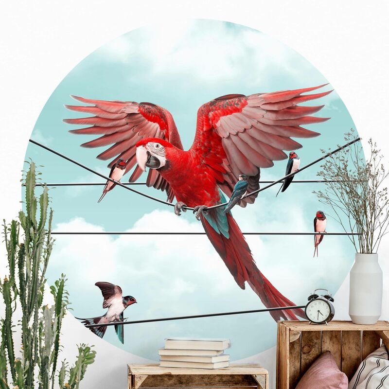 

Papel pintado redondo autoadhesivo - Sky With Birds Dimensión LxA: 75cm x 75cm
