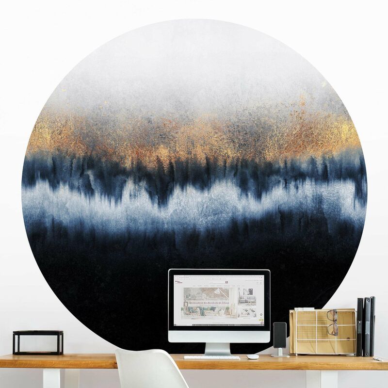 

Papel pintado redondo autoadhesivo - Elisabeth Fredriksson - Golden Horizon Dimensión LxA: 100cm x 100cm