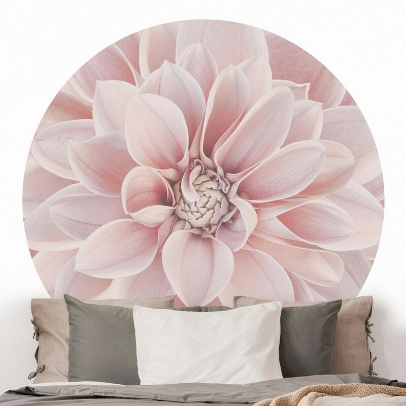 

Papel pintado redondo autoadhesivo - Dahlia In Powder Pink Dimensión LxA: 225cm x 225cm