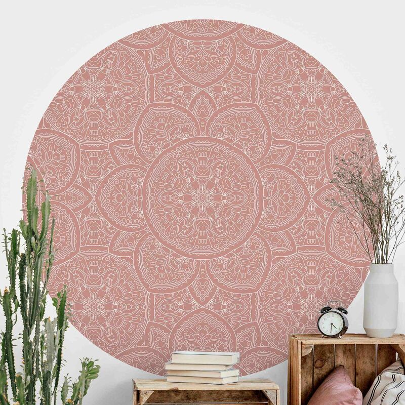 

Papel pintado redondo autoadhesivo - Large Mandala Pattern In Antique Pink Dimensión LxA: 200cm x 200cm