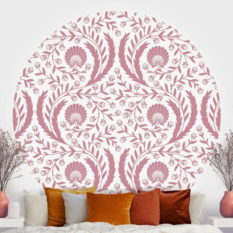 

Papel pintado redondo autoadhesivo - Tendrils with Fan Flowers in Antique Pink Dimensión LxA: 50cm x 50cm