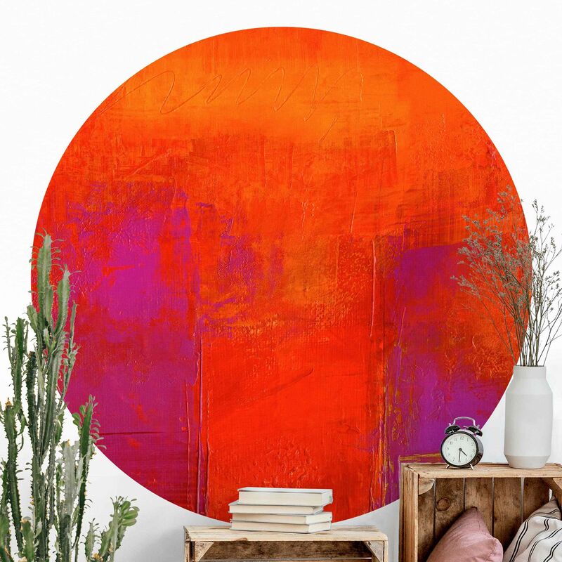 

Papel pintado redondo autoadhesivo - Magenta Energy Dimensión LxA: 175cm x 175cm