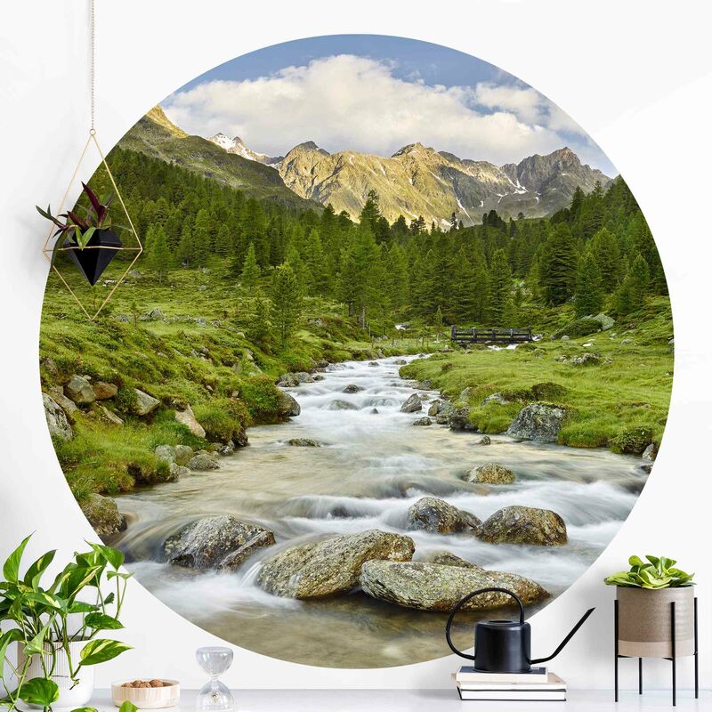 

Papel pintado redondo autoadhesivo - Debanttal Hohe Tauern National Park Dimensión LxA: 122cm x 122cm