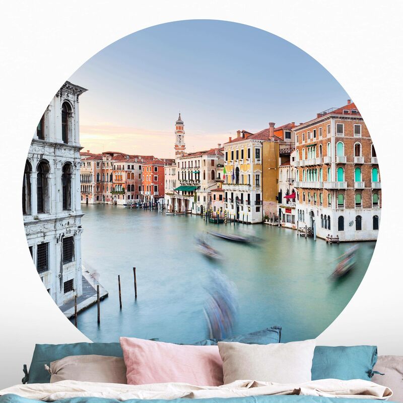 

Papel pintado redondo autoadhesivo - Grand Canal View From The Rialto Bridge Venice Dimensión LxA: 244cm x 244cm