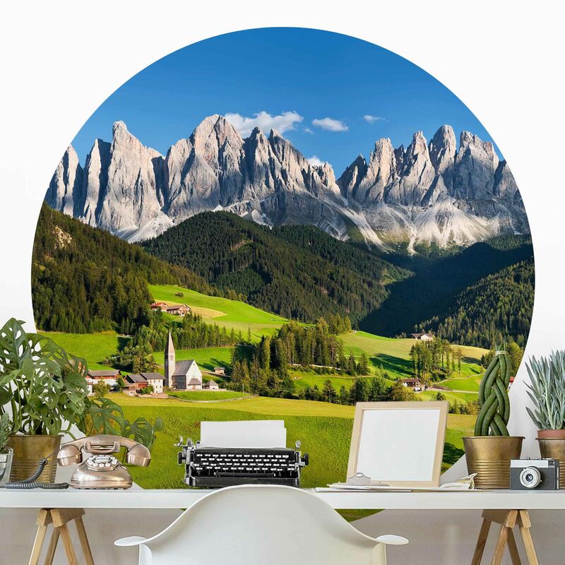 

Papel pintado redondo autoadhesivo - Odle In South Tyrol Dimensión LxA: 200cm x 200cm
