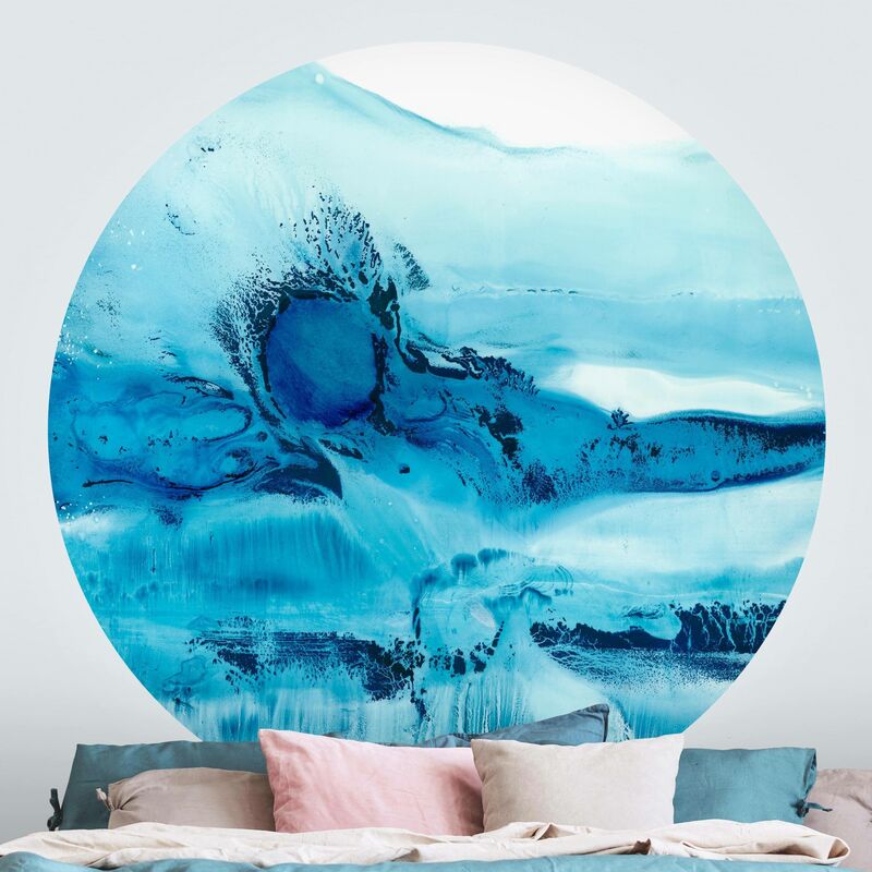 

Papel pintado redondo autoadhesivo - Blue Flow II Dimensión LxA: 200cm x 200cm