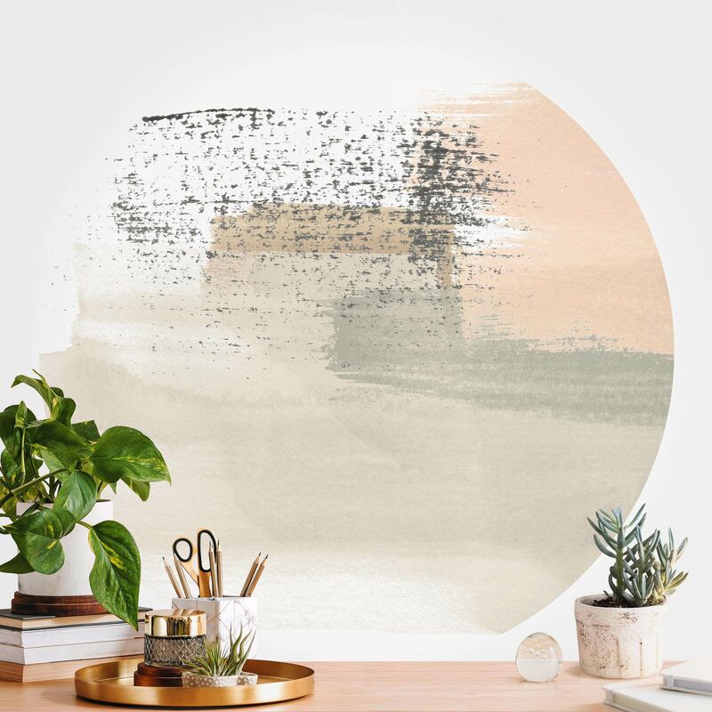 

Papel pintado redondo autoadhesivo - Blush Abstract I Dimensión LxA: 100cm x 100cm