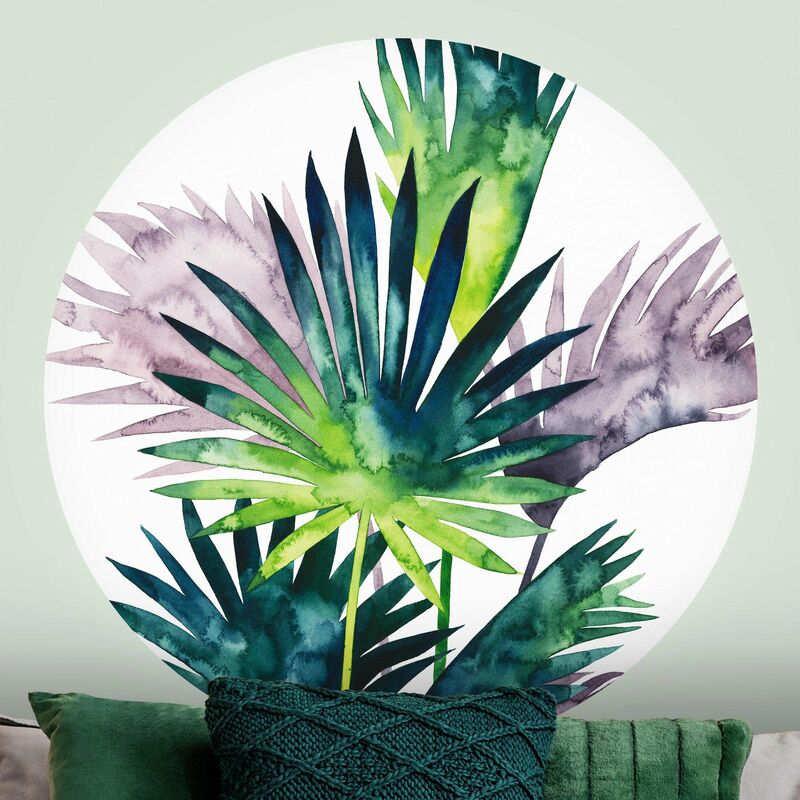 

Papel pintado redondo autoadhesivo - Exotic Foliage - Fan Palm Dimensión LxA: 75cm x 75cm