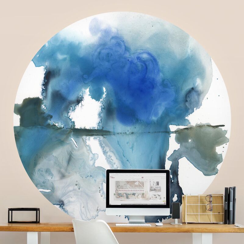 

Papel pintado redondo autoadhesivo - Glacier Melt I Dimensión LxA: 100cm x 100cm