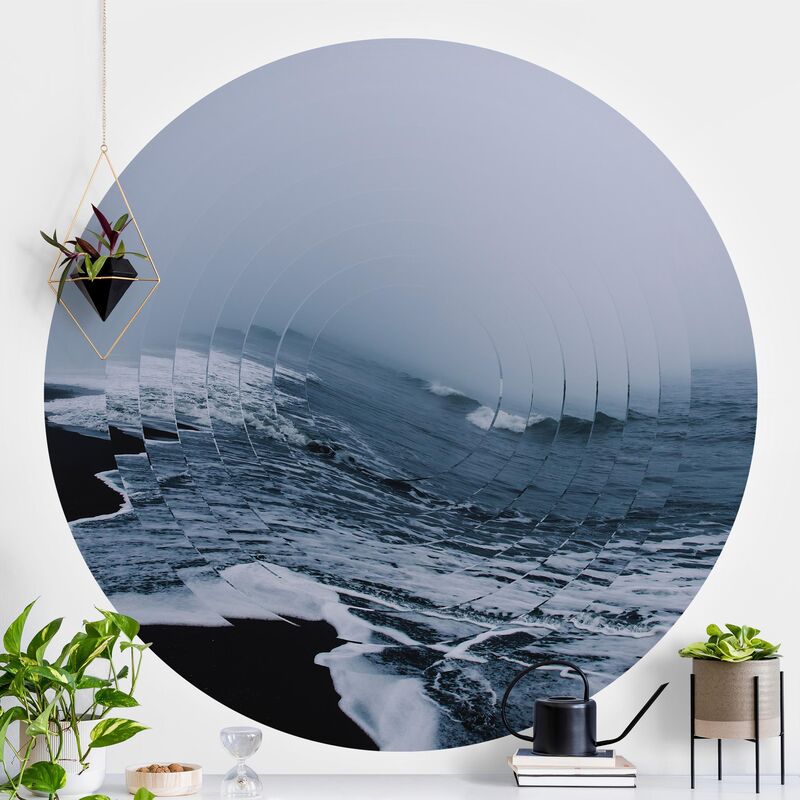 

Bilderwelten - Papel pintado redondo autoadhesivo - Geometry Meets Wave Dimensión LxA: 244cm x 244cm