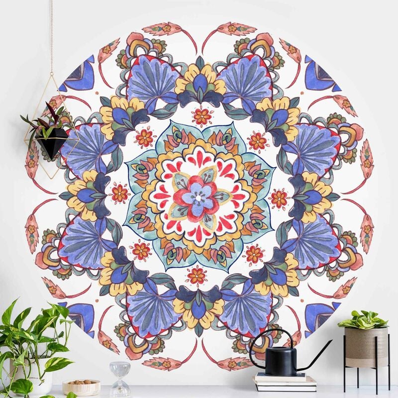 

Papel pintado redondo autoadhesivo - Mandala Meditation Hartha Dimensión LxA: 75cm x 75cm