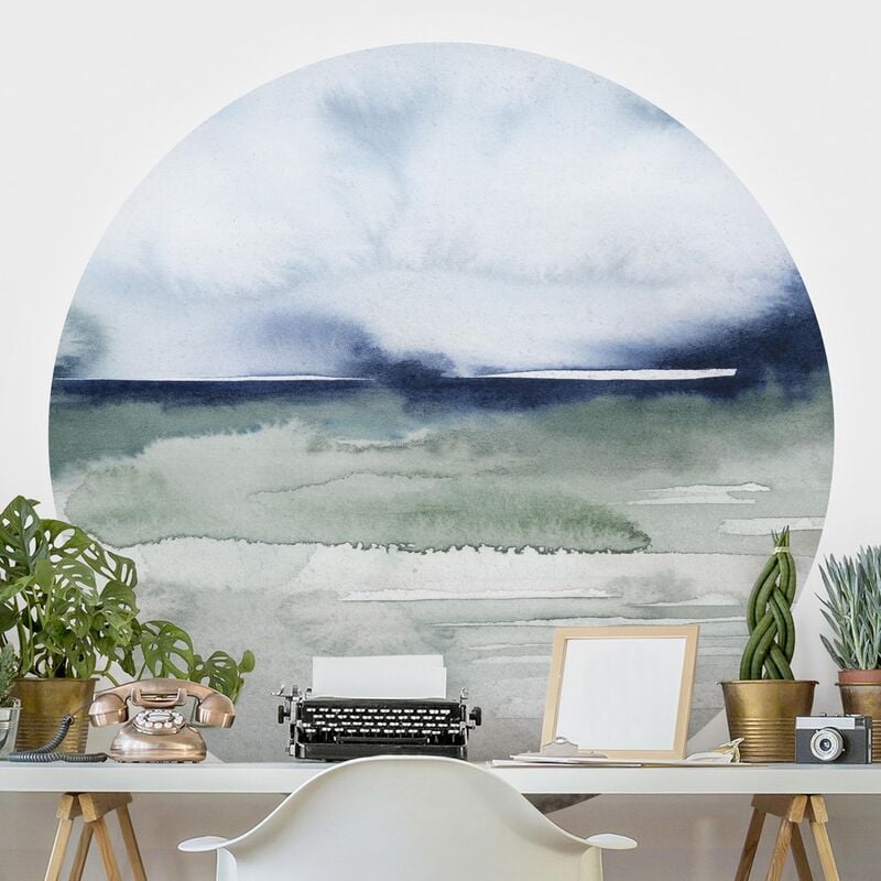 

Papel pintado redondo autoadhesivo - Ocean Waves I Dimensión LxA: 225cm x 225cm
