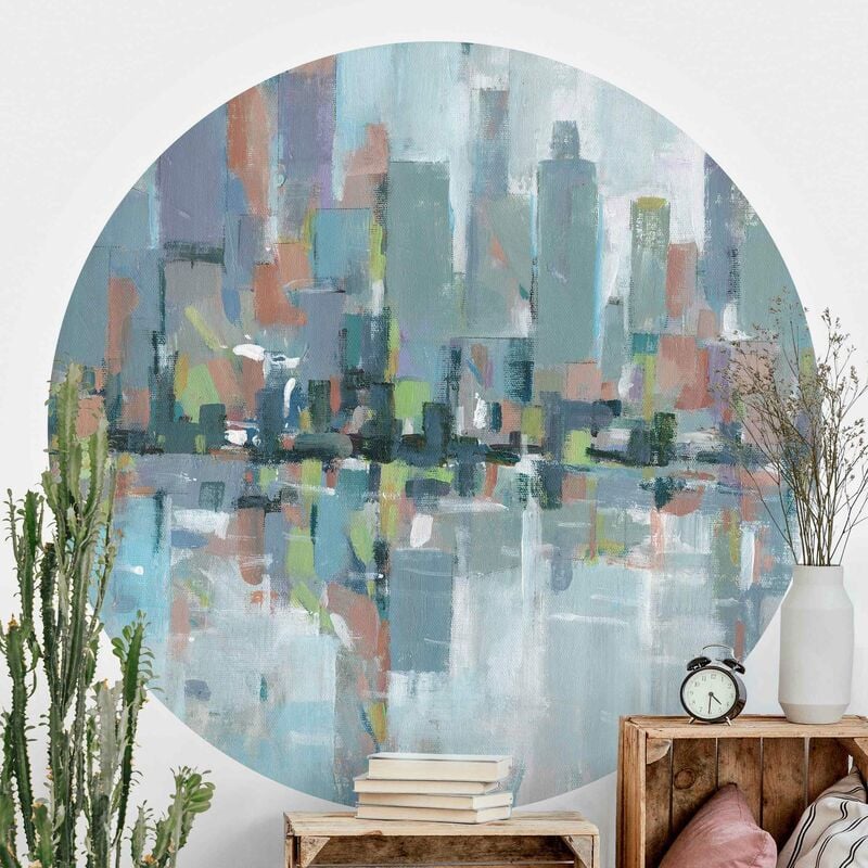

Papel pintado redondo autoadhesivo - Metro City I Dimensión LxA: 75cm x 75cm
