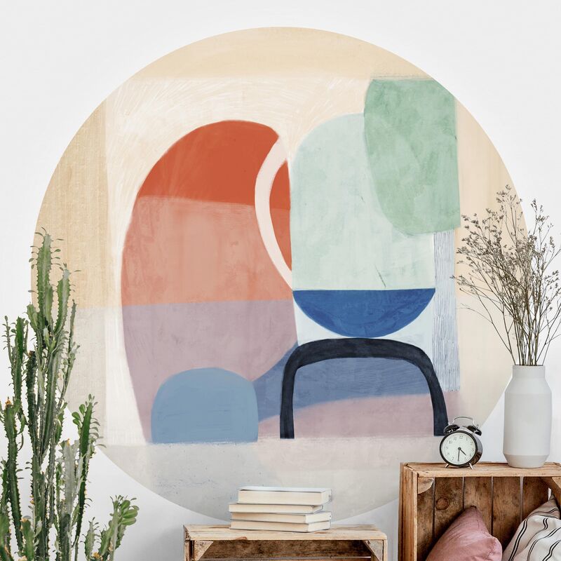 

Papel pintado redondo autoadhesivo - Multiform II Dimensión LxA: 122cm x 122cm