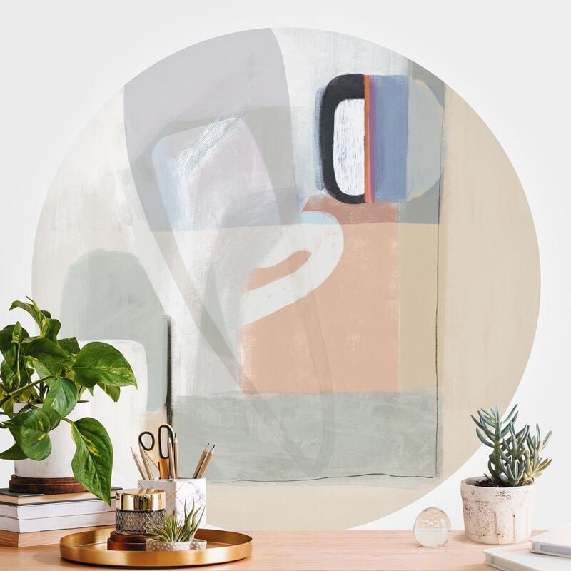 

Papel pintado redondo autoadhesivo - Multiform II Dimensión LxA: 122cm x 122cm
