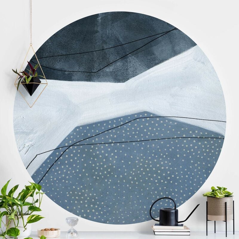 

Papel pintado redondo autoadhesivo - Points Dialog I Dimensión LxA: 122cm x 122cm