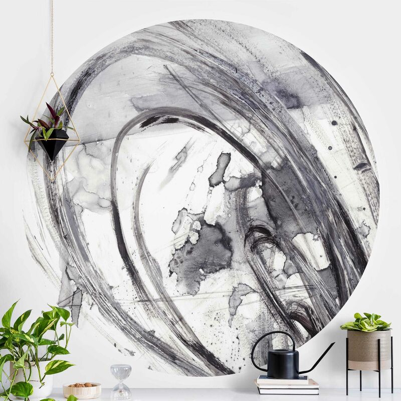 

Papel pintado redondo autoadhesivo - Sonar Black And White II Dimensión LxA: 175cm x 175cm