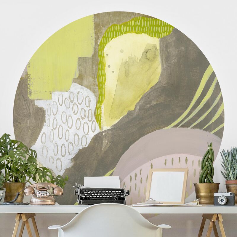 

Papel pintado redondo autoadhesivo - Sunspots I Dimensión LxA: 175cm x 175cm
