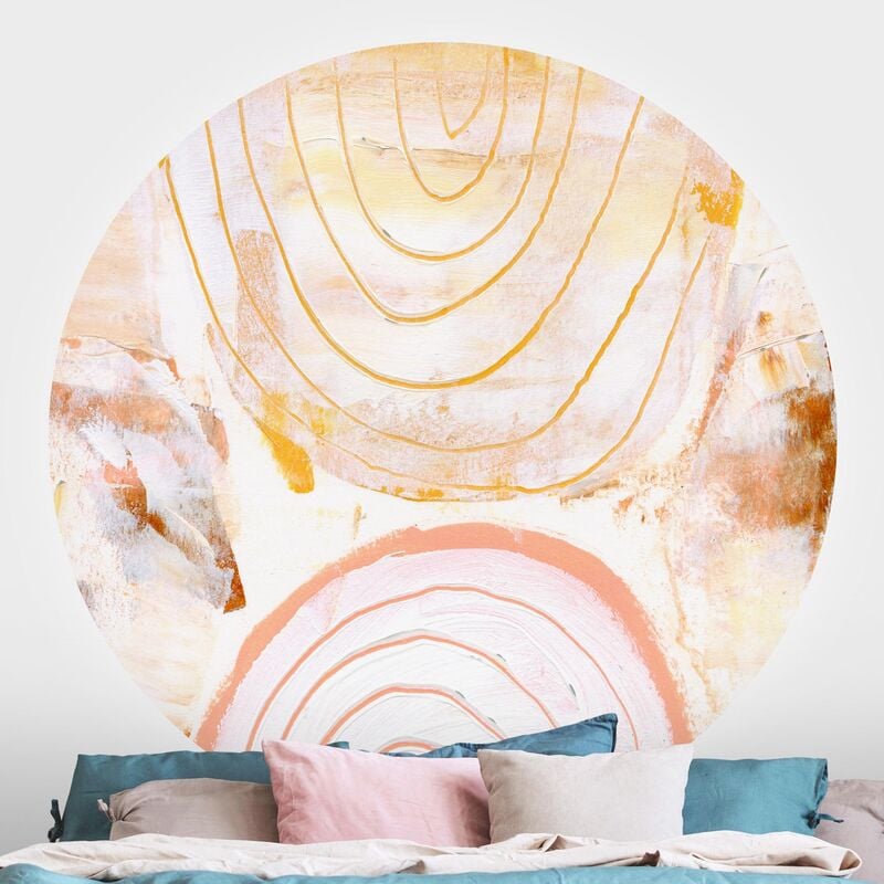 

Papel pintado redondo autoadhesivo - Bright Color Arcs In Caramel Dimensión LxA: 200cm x 200cm