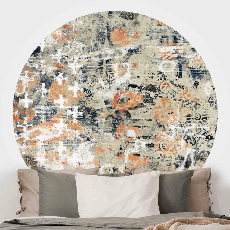 

Bilderwelten - Papel pintado redondo autoadhesivo - Teracotta Collage Dimensión LxA: 244cm x 244cm