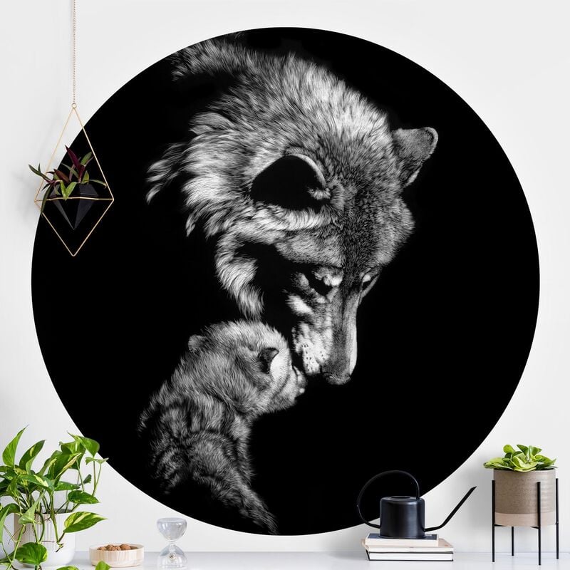 

Bilderwelten - Papel pintado redondo autoadhesivo - Wolf In The Dark Dimensión LxA: 244cm x 244cm