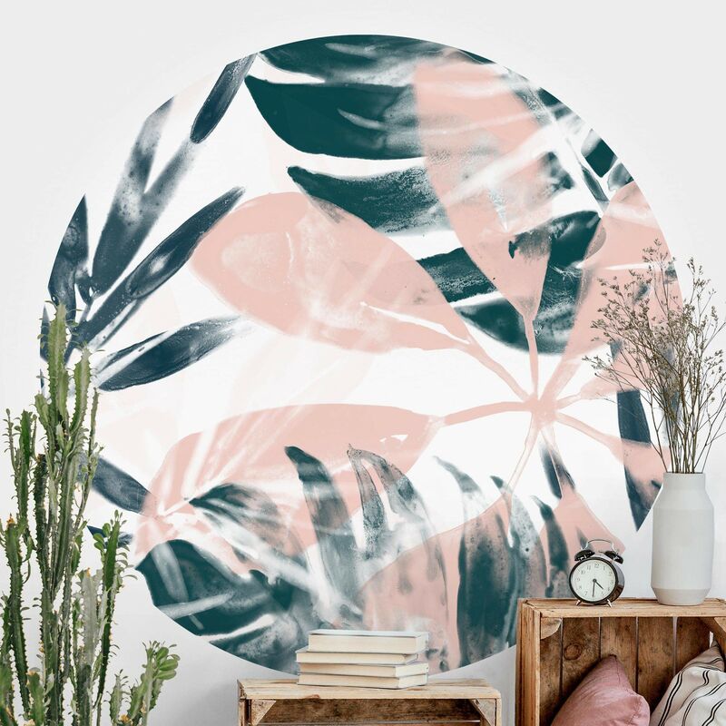 

Papel pintado redondo autoadhesivo - Tropical Oracle Petrol II Dimensión LxA: 75cm x 75cm