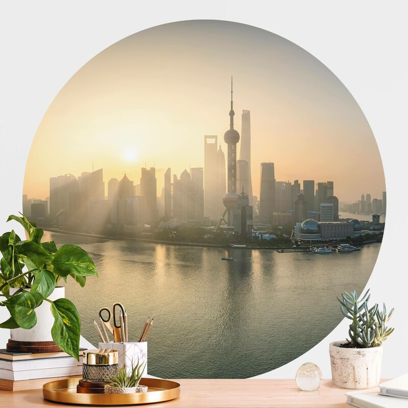 

Papel pintado redondo autoadhesivo - Pudong At Dawn Dimensión LxA: 244cm x 244cm