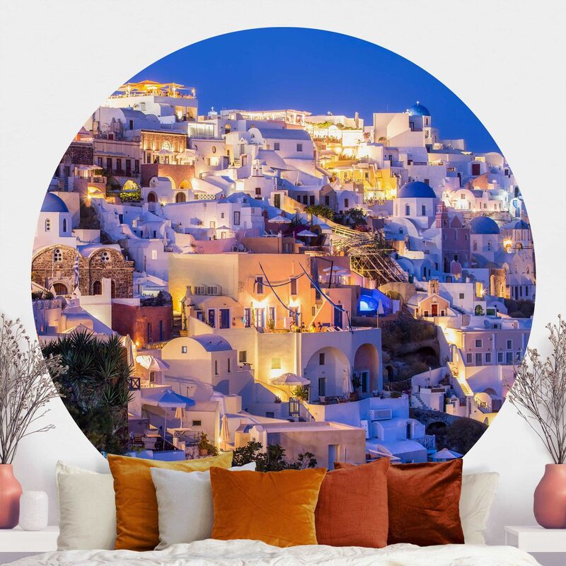 

Papel pintado redondo autoadhesivo - Santorini At Night Dimensión LxA: 200cm x 200cm