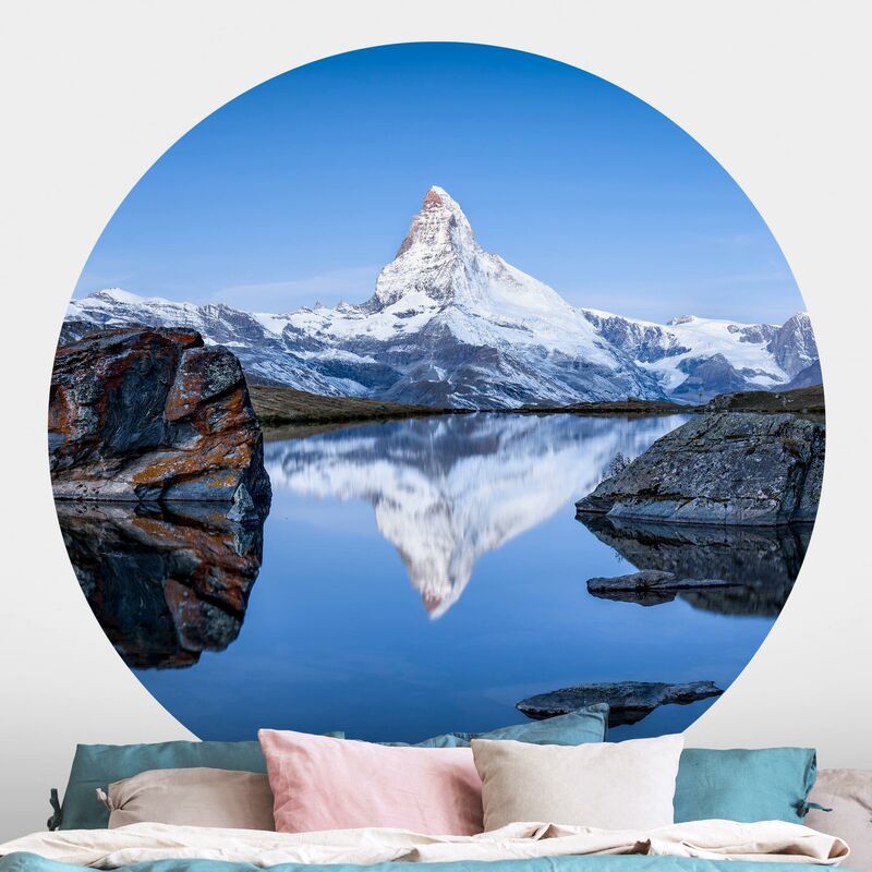 

Papel pintado redondo autoadhesivo - Stellisee Lake In Front Of The Matterhorn Dimensión LxA: 100cm x 100cm