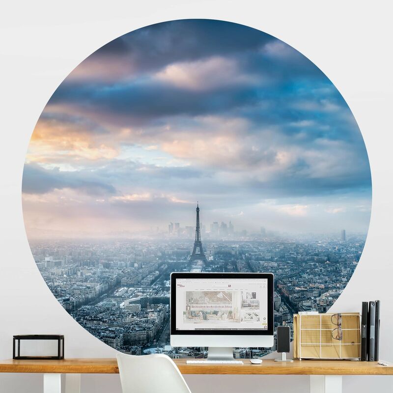 

Papel pintado redondo autoadhesivo - Winter In Paris Dimensión LxA: 225cm x 225cm