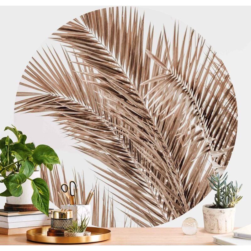 

Papel pintado redondo autoadhesivo - Bronze Coloured Palm Fronds Dimensión LxA: 244cm x 244cm