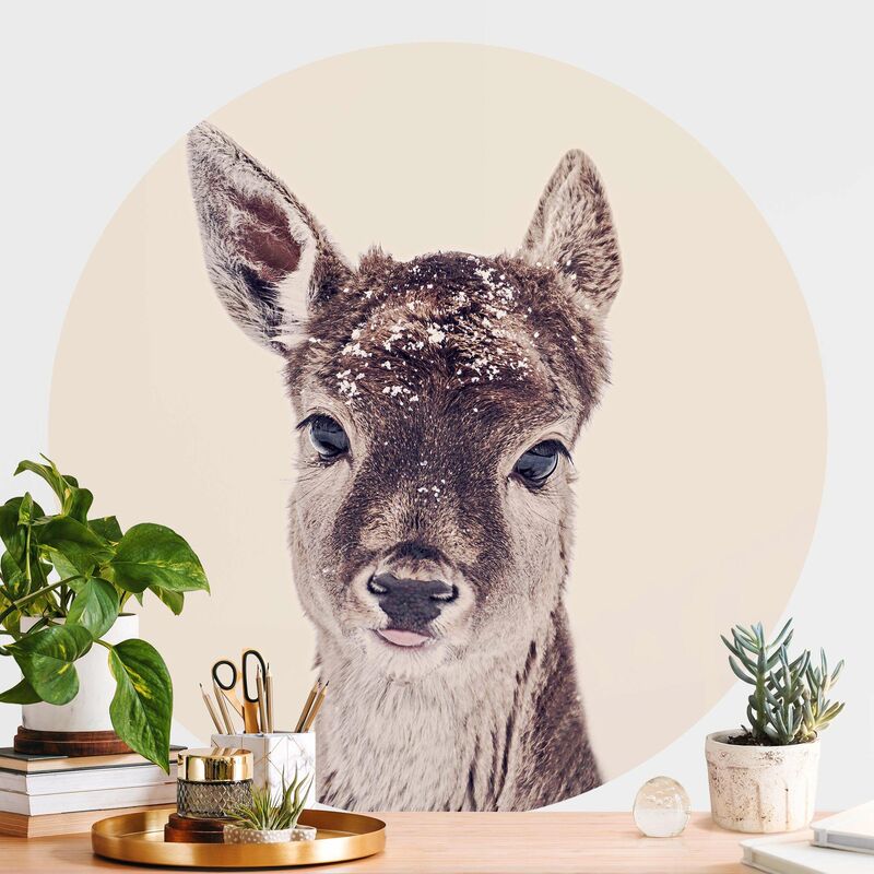 

Papel pintado redondo autoadhesivo - Fawn Portrait Dimensión LxA: 175cm x 175cm
