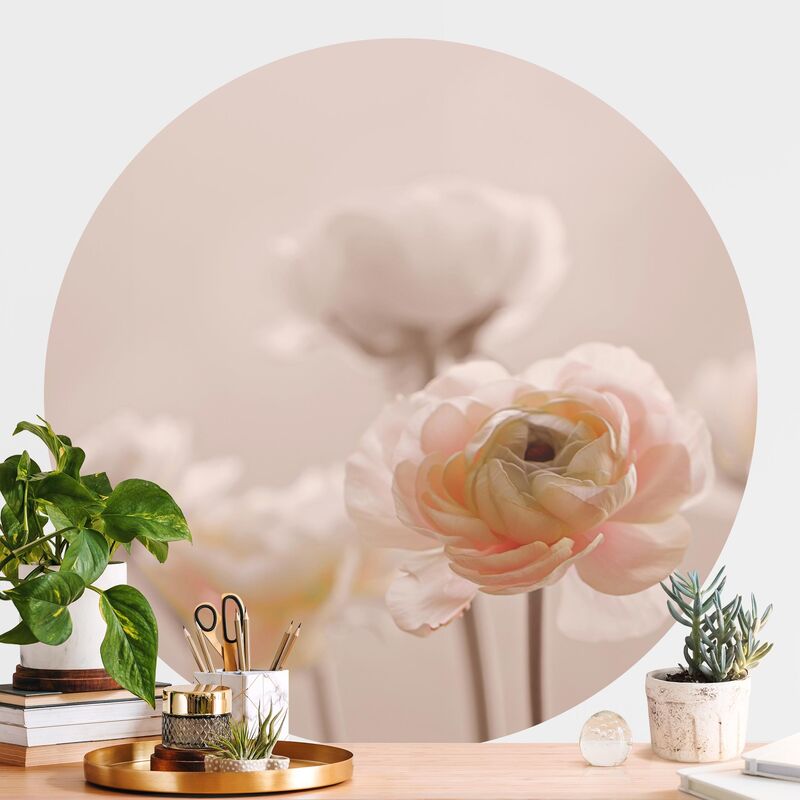 

Papel pintado redondo autoadhesivo - Delicate Bouquet Of Light Pink Flowers Dimensión LxA: 175cm x 175cm