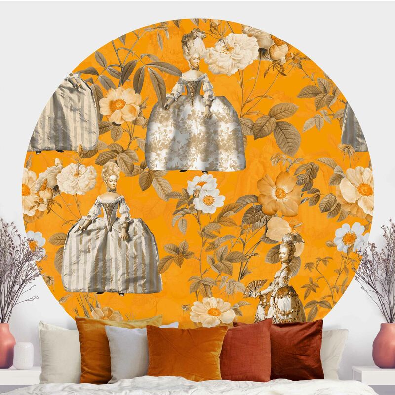 

Papel pintado redondo autoadhesivo - Opulent Dress In The Garden On Orange Dimensión LxA: 122cm x 122cm