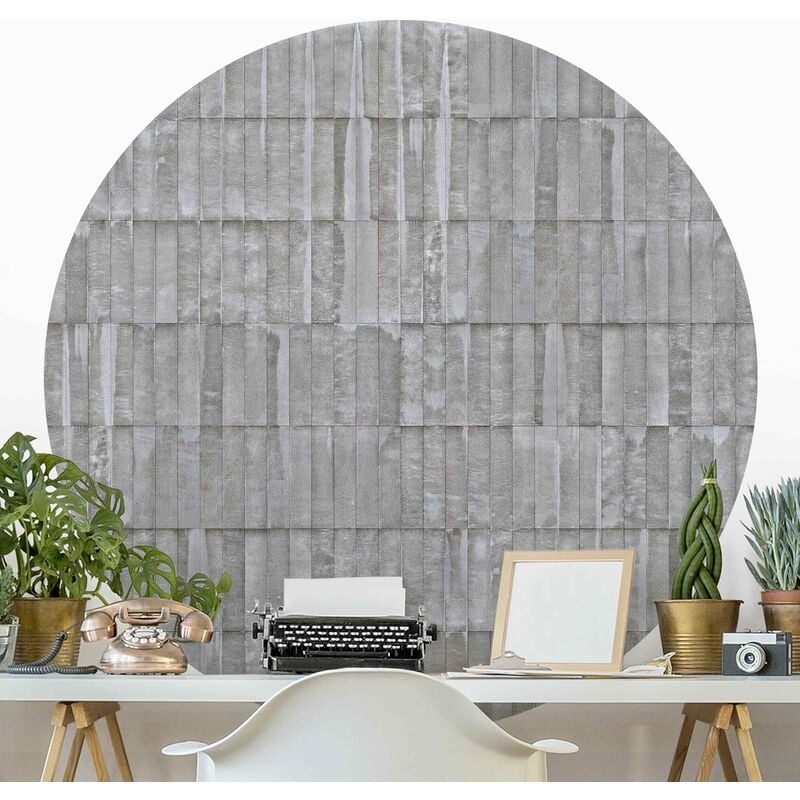 

Papel pintado redondo autoadhesivo - Concrete Tile Dimensión LxA: 100cm x 100cm