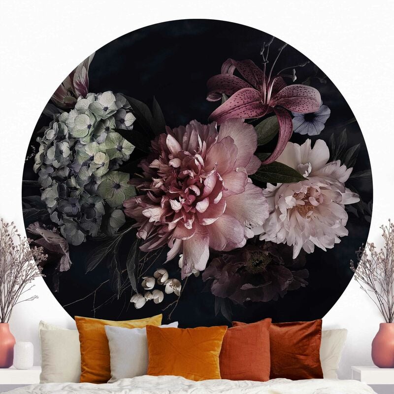 

Papel pintado redondo autoadhesivo - Floral Design In 3D Dimensión LxA: 150cm x 150cm