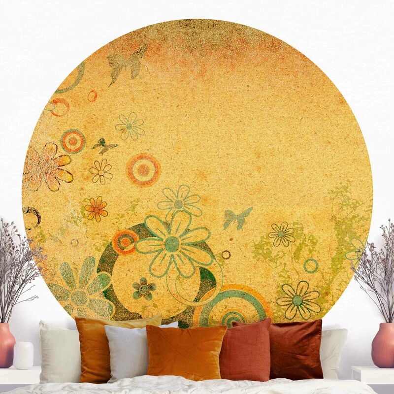 

Papel pintado redondo autoadhesivo - Fiery Siena Dimensión LxA: 175cm x 175cm