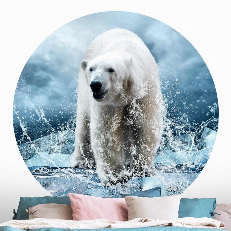 

Papel pintado redondo autoadhesivo - Chalk World Map Dimensión LxA: 175cm x 175cm