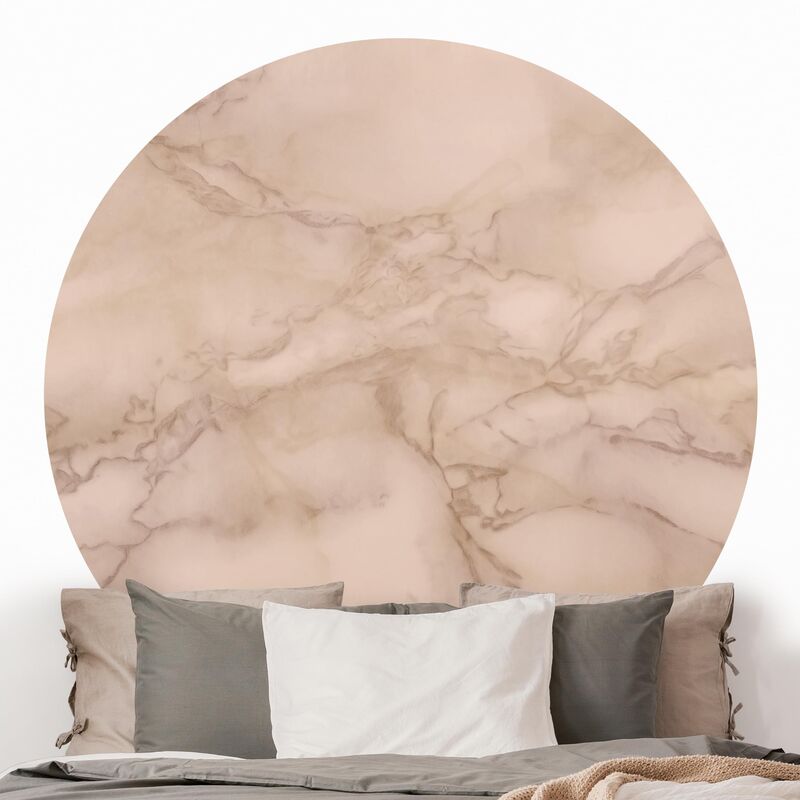 

Papel pintado redondo autoadhesivo - Marble Look Gray Brown Dimensión LxA: 225cm x 225cm
