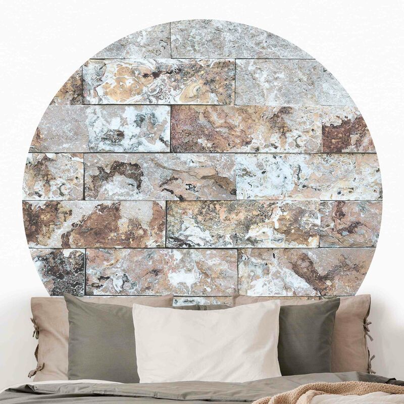 

Papel pintado redondo autoadhesivo - Natural Marble Stone Wall Dimensión LxA: 200cm x 200cm