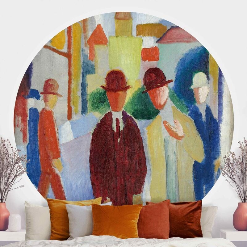 

Papel pintado redondo autoadhesivo - August Macke - Bright Street With People Dimensión LxA: 75cm x 75cm