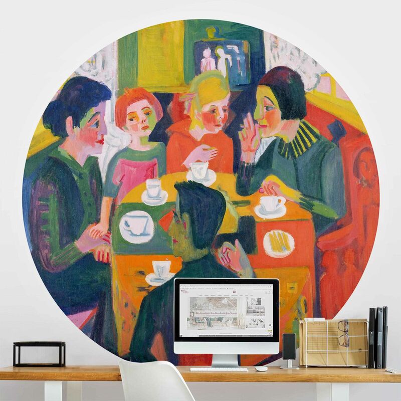 

Papel pintado redondo autoadhesivo - Ernst Ludwig Kirchner - Coffee Table Dimensión LxA: 244cm x 244cm